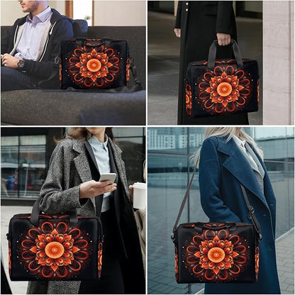 Laptop Bag Bohemian Mandala Laptop Satchel Briefcase Adjustable shoulder Carrying for MacBook Pro 16 inch