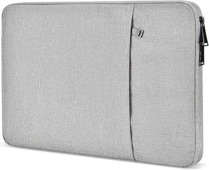 Laptop Sleeve Case 15.6 16 inch, Shockproof Protective Computer Carrying Cover with Accessory Pocket, Water-Resistant Travel Laptop Bag for HP, Dell, Lenovo, Acer, ASUS, Chromebook -Grey