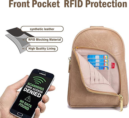 INICAT RFID Blocking Sling Bag,Anti Theft Crossbody Bags for Women,Travel Gifts Cross Body Purses Vegan Leather