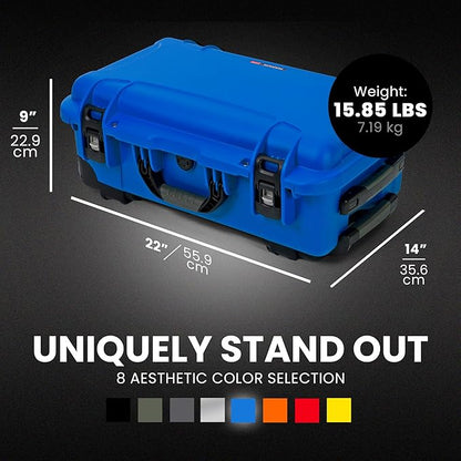 NANUK 935 Pro Photo Kit – Waterproof Travel Camera Hard Case with Padded Dividers and Wheels, 22” x 14” x 9” - Dustproof and Impact Resistant, Airline Carry-On Approved – Blue