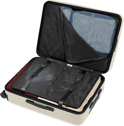 Away Medium Checked Luggage, Lightweight Hard Shell Suitcase with Spinner Wheels, Durable Rolling Luggage, TSA Lock, 26 Inch, Salt White Matte