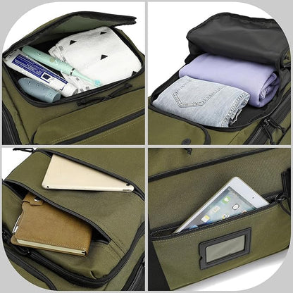Extra Large Rolling Travel Duffle Bag with Wheels Shoes Compartment Wet Pocket 85-100L Big Expandable Duffel Bag for Men Women Heavy Duty Foldable Collapsible Luggage Camping, Green