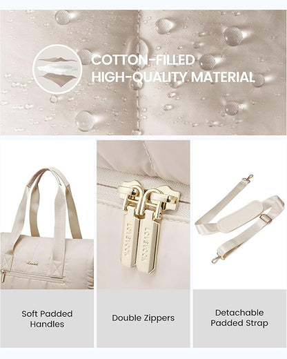 LOVEVOOK Travel Duffle Bag,Puffer Weekender Bags For Women with Shoe Compartment,42L Carry On Bags For Airplanes,Hospital for Labor and Delivery