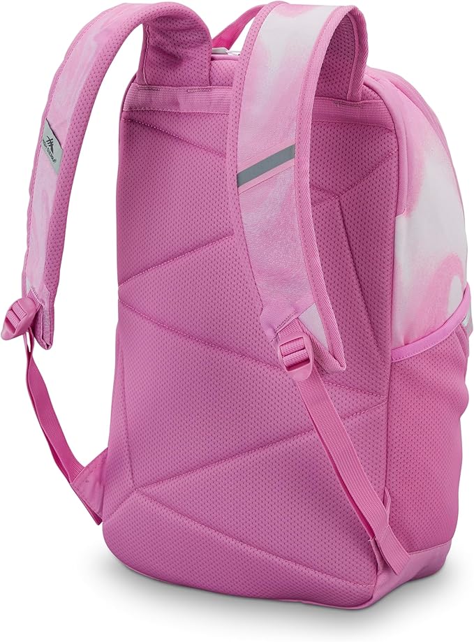 High Sierra Swoop SG Backpack, Travel or Work Laptop Bookbag with Drop Protection Pocket, and Tablet Sleeve, One Size, Pink Marble Swirl