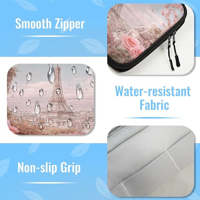 Cable Organizer Pink Roses Paris Electronics Travel Organizer Case Tech Accessories Pouch Waterproof Cord Storage Bag for Power Bank Charger Phone Earphone