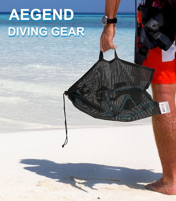 Aegend Snorkeling Gear for Adults Youth Kids, Dry Snorkel Set Panoramic View Enhanced Anti-Leak and Anti-Fog Technology, Adjustable Strap for Snorkeling Scuba Diving Swimming with Mesh Bag