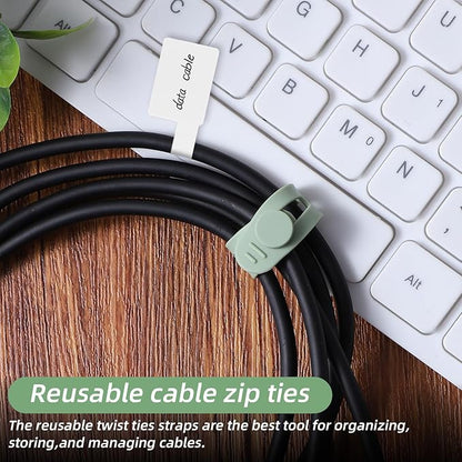 90 Pcs Nylon Cable Labels and Cord Ties Set - 30 Colorful Data Cable Organizer + 60 Identification Wire Labels, Cord Management for Home Office Travel Desk Electronics (Multicolor)