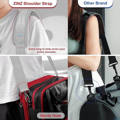 ZINZ 60" Universal Strap with Ultra-Thick Fixed Breathable Pad - Adjustable Heavy-Duty Shoulder Strap for Laptop, Crossbody, Luggage, Gym, Camera Bag and More - L01G01