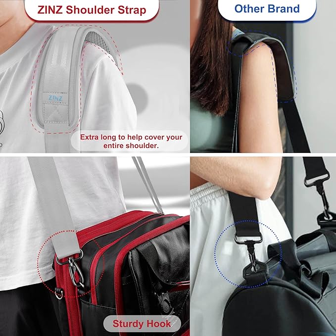 ZINZ 79.5" Universal Strap with Ultra-Thick Fixed Breathable Pad - Adjustable Heavy-Duty Shoulder Strap for Laptop, Crossbody, Luggage, Gym, Camera Bag and More - L01G01