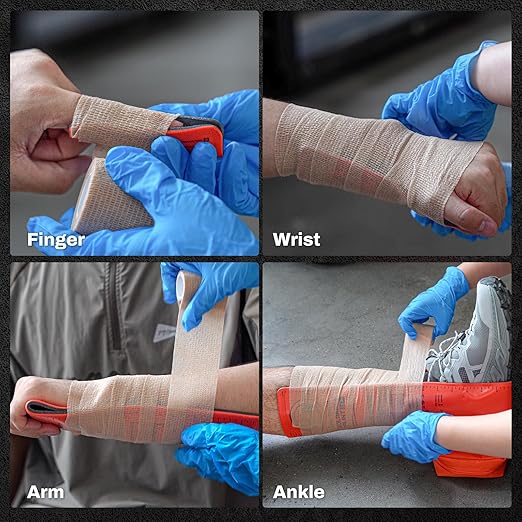 RHINO RESCUE First Aid Splint 36" X 4.3" Orange-Gray, Keep Bones in Position (6, Splint Bundle)