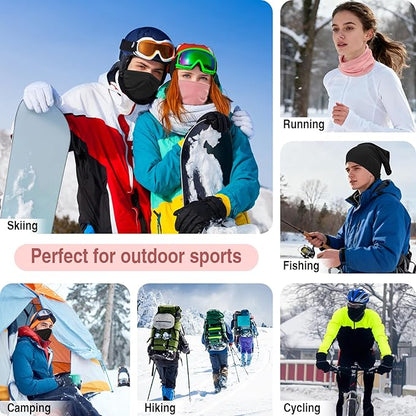 2 Pack Winter Neck Gaiter Warmer for Men&Women,Windproof Face Cover Fleece Face Mask Scarf for Cold Weather Sport