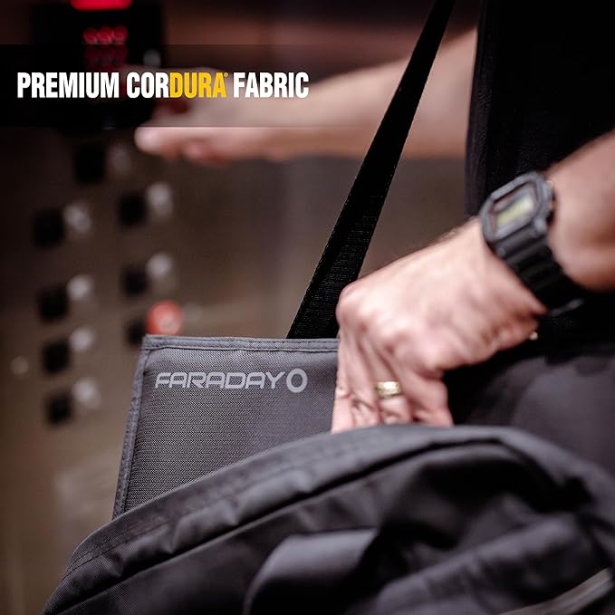 Faraday Defense Faraday Bag Jacket Pro for Tablets | Magnetic Closure, Shielding - Law Enforcement & Military, Travel & Data Security, Privacy, Anti-Tracking Anti-Hacking Black (Tablet)