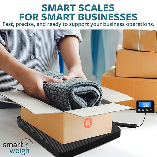Smart Weigh Digital Postal Shipping Scale, 220 lb Capacity, 0.1 oz Readability, Hold & Tare Function, Includes Batteries & USB-C