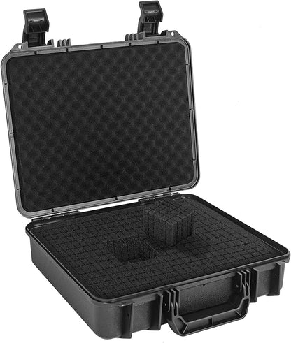 Protective Hard Case Shockproof Water-resistant with Customized DIY Foam Insert fit for Camera, etc, 14 X 11.5 X 3.7-Inch