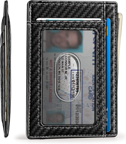 BULLIANT Slim Wallet, Skinny Minimal Thin Front Pocket Wallet Card Holder For Men 7Cards 3.15"x4.5",Gift-Boxed