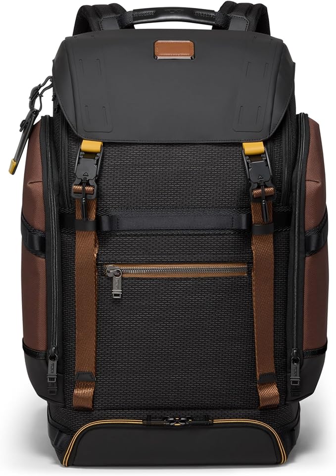 TUMI - Alpha Bravo Expedition Flap Backpack - Large Carry On Backpack - 21.0" X 12.5" X 7.5" - Fits up to 17" Laptop - Black Onyx