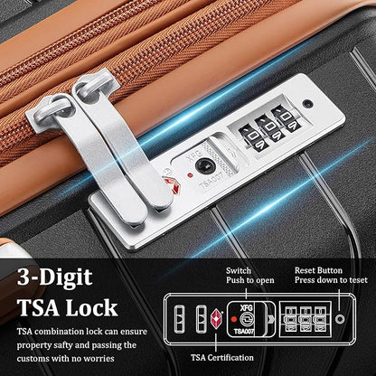 4-Piece Expandable Hardshell Luggage Set with TSA Lock (14/20/24/28) - Lightweight PP Suitcases, 360° Silent Spinner Wheels and Durable 100LB Handle for Air Travel (D# Black)