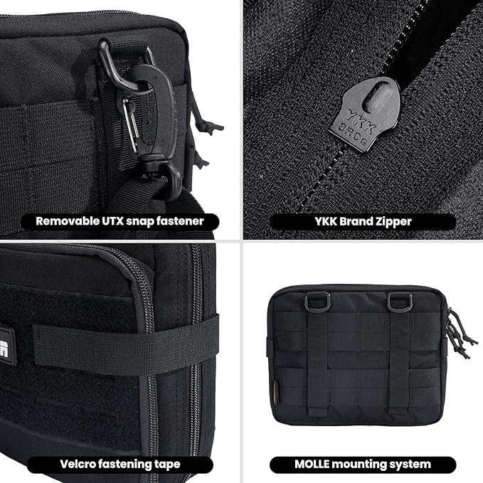 EXCELLENT ELITE SPANKER Tactical Molle Admin Pouch Utility Organizer EDC Medical Bag Utility EDC Tool Pouch with Shoulder Strap Attachment Pouches Waist Bag