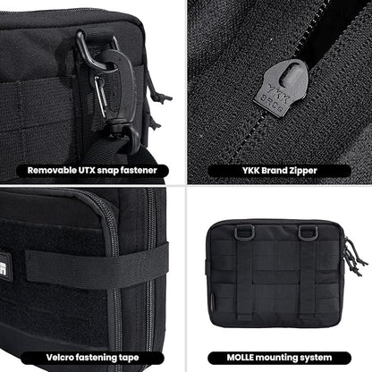 EXCELLENT ELITE SPANKER Tactical Molle Admin Pouch Utility Organizer EDC Medical Bag Utility EDC Tool Pouch with Shoulder Strap Attachment Pouches Waist Bag