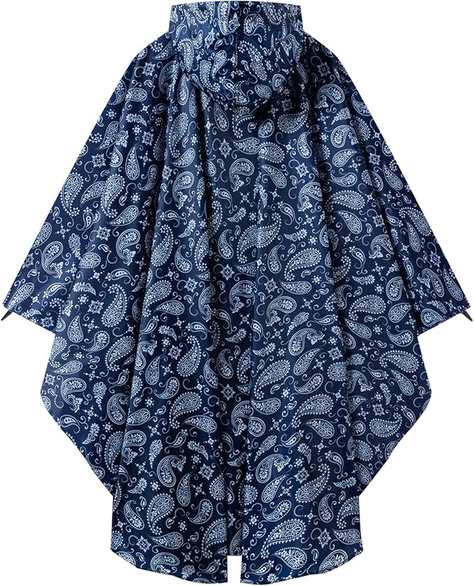 Hooded Rain Ponchos for Adult - Rain Coat and Rain Jacket with Waterproof Pocket and Zipper