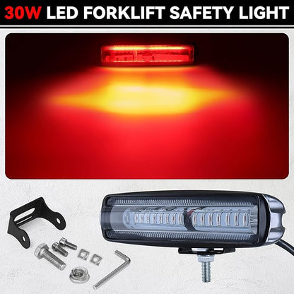 eTzone New 15 LED Forklift Safety Lights - Red, 30W DC 12-80V Warehouse Warning Lights - 2 Pack