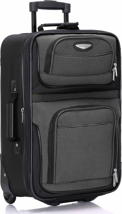 Travel Select Amsterdam Softside Expandable Luggage with Rolling Wheels, Gray, 21-Inch Carry-on