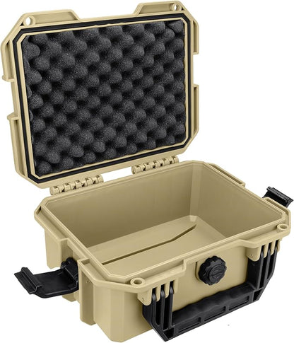 Eylar 11.8" Intact Series Compact Hard Camera Case, Lightweight and Durable Stacker Design with Foam (Tan)