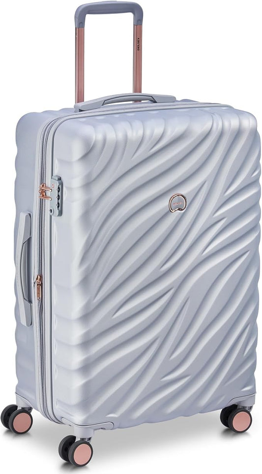 DELSEY PARIS Alexis Durable Luggage, Expandable Lightweight 4-Wheel Spinner, Easy Grip Handles for Smooth Mobility, TSA-Lock Incorporated, Men and Women, Platinum/Rose Gold, Check-In 25-Inch