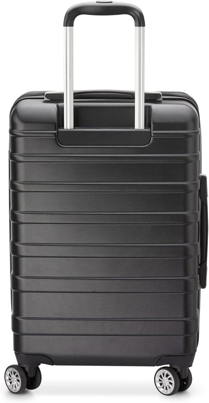 DELSEY PARIS Margot Hardside 3-Piece Set, Expandable Luggage with 4 Spinner Wheels, Lightweight Suitcase, 21" Carry-On, 24" Checked Medium, 28" Checked Large, Black