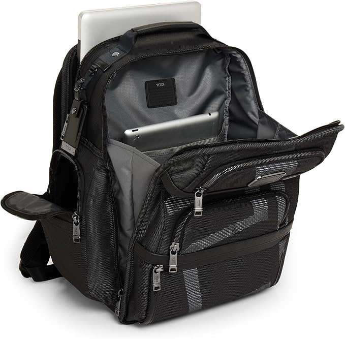 TUMI - Alpha Brief Pack - Men's Laptop Backpack with Padded Adjustable Straps - Fit up to 15" Screen - 17.0" X 12.0" X 8.0" - Reflective TUMI Jacquard