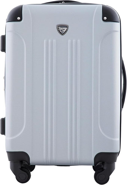 Travelers Club Chicago Hardside Expandable Spinner Luggage, Silver, 20" Carry-On