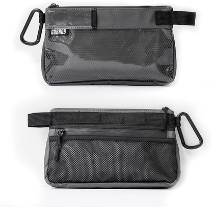 GOBAGS Production Zipper Bags - Electronics & Camera Accessories Bag - Cable organizer, Gear Accessory Pouch, Travel Camera Essentials (Small, Gray, 2 pack)