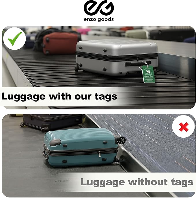 Personalized Luggage Tag | 2 Pack | Custom Luggage Tags for Suitcases | Kids Backpack Tag | 10 Color Options & Choose Font, Font Color