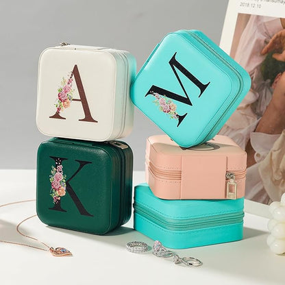 Parima Christmas Stocking Stuffers Gifts Grandkids - Granddaughter Birthday Gifts, Personalized Gifts for Granddaughter, White Initial Travel Jewelry Case Jewelry Box - Letter W, White