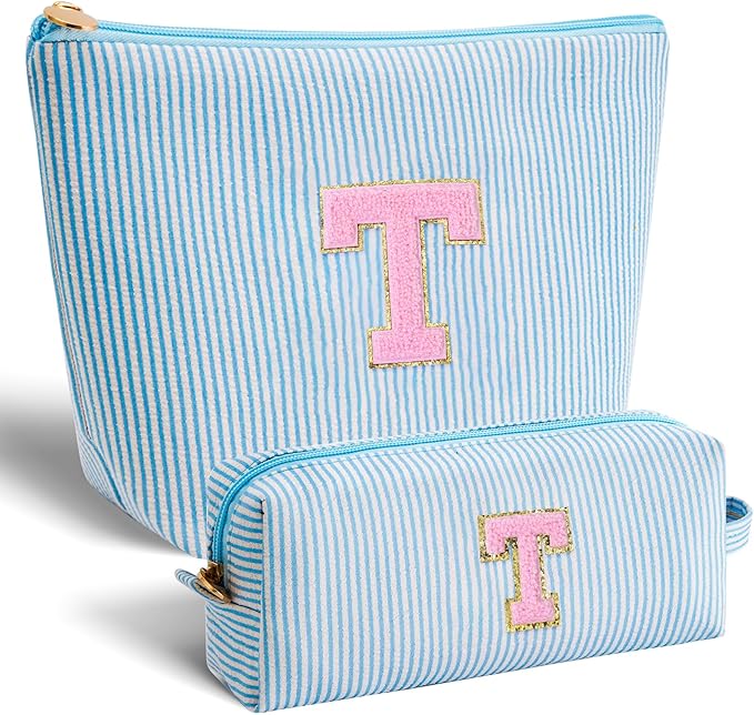 Teacher Appreciation Gifts,Thank You Gifts from Students,Birthday Teacher Retirement Gifts for Women,Teachers Day Gift Ideas,Makeup Bag Set Cosmetic Bag - Blue,T