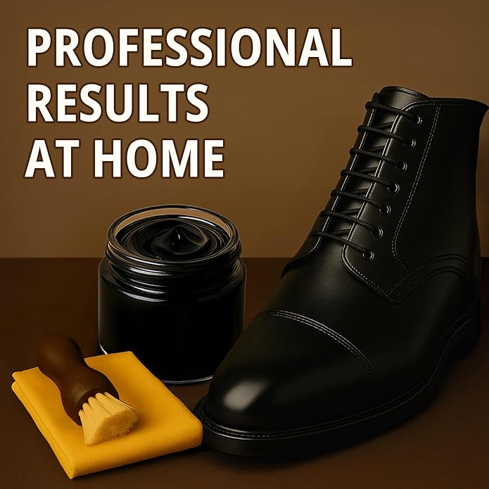 Eagle Shoe Shine Kit – 5-Piece Leather Shoe Polish & Cream Set with Brush & Cloths