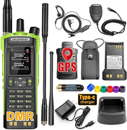 BAOFENG DM32 DM-32UV DMR Radio | Walkie Talkies Long Range | Digital Two-Way Radio | 10W High Power Ham Radio with GPS Positioning | Programming & Type-C Charging | 1PC (2500mAh Battery)