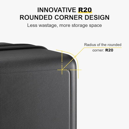 LEVEL8 Carry on Luggage Airline Approved, Small Carry-on Suitcases with Wheels, Lightweight Hardside Luminous Textured with Spinner Wheel, Tsa Lock, 18 Inch, Black