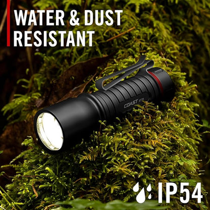 Coast XT7R 1500 Lumen Rechargeable LED Flashlight with Magnetic Mount, Slide Focus, and Pocket Clip, Blue