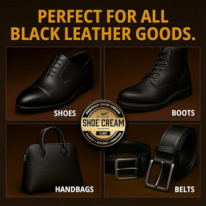 Eagle Shoe Cream Polish Kit – 3 Piece Boot & Shoe Polish with Shoe Cream, Shine Cloth & Applicator