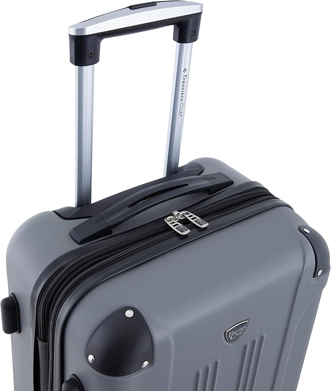 Travelers Club Chicago Hardside Expandable Spinner Luggage, Charcoal, 20" Carry-On