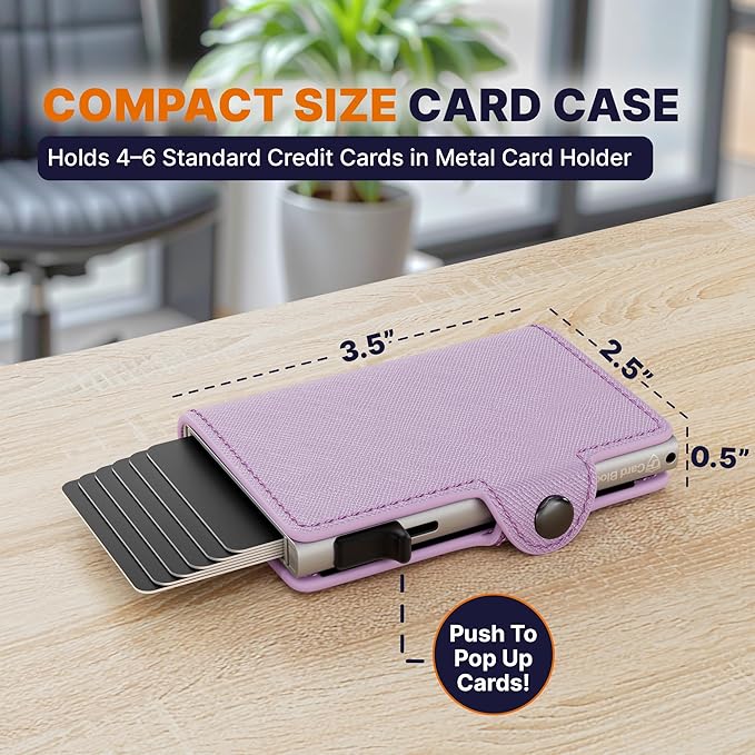 Conceal Plus Small RFID Wallet for Women, Slim RFID Blocking Credit Card Holder Womens Wallet, Smart Pop Up Minimalist Card Case, Holds 4-6 Cards Plus Cash & ID, Compact Travel Wallet 3.25"x2.5"x.5