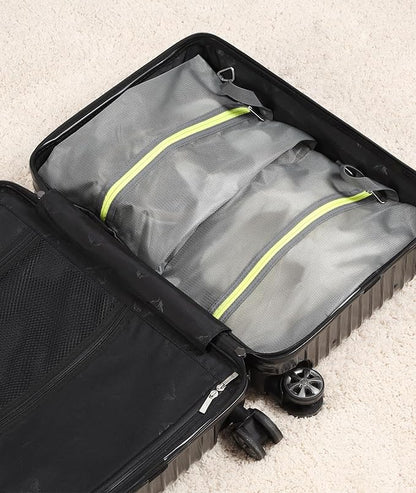 2 Pack Shoe Bags for Travel, Sneaker Bags, Waterproof Travel Shoe Bags with Zipper for Packing, Golf Shoe Dust Bags for Man and Women, Medium, Grey