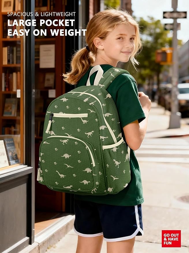 Corduroy Toddler Backpack for Boys 2-5, Cute Kids Backpacks Boys - Preschool Kindergarten Backpack 13.7" H Fit Folder
