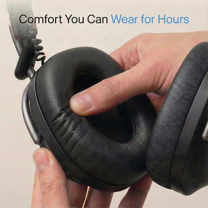 TREBLAB U5 - ANC Headphones for Travel & Focus, Hybrid Active Noise Cancelling, Up to 45H Playtime, Comfortable Over-Ear Design, Bluetooth Headphones for Work, Flights & Daily Use