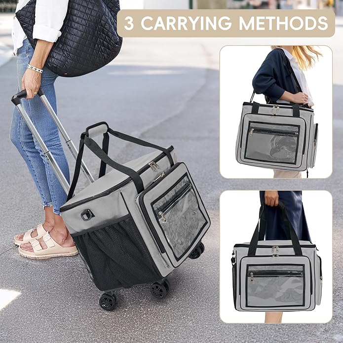 2025 Rolling Teacher Tote Bag with 15.6" Laptop Compartment