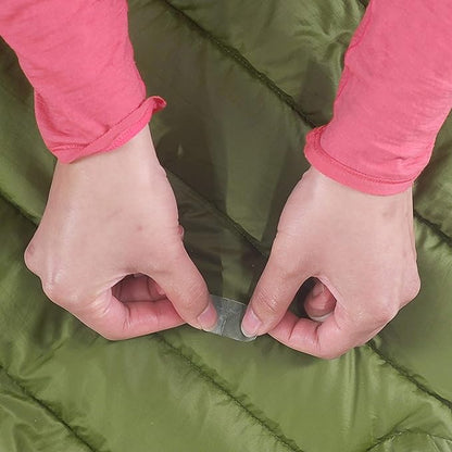 GEAR AID Tenacious Tape Mini Patches with Peel-and-Stick Adhesive to Fix Holes and Tears in Winter Gear, Down Puffer Jackets, Sleeping Bags, Tents, and Rain Gear, Black and Clear