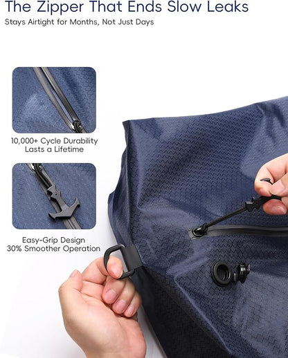 Travel Vacuum Bags with Wireless Pump, Reusable Vacuum Compression Bags for Suitcase, Space Saver for Luggage, Airtight & Waterproof, Perfect for Frequent Travelers & Business Trips (1-Pack)