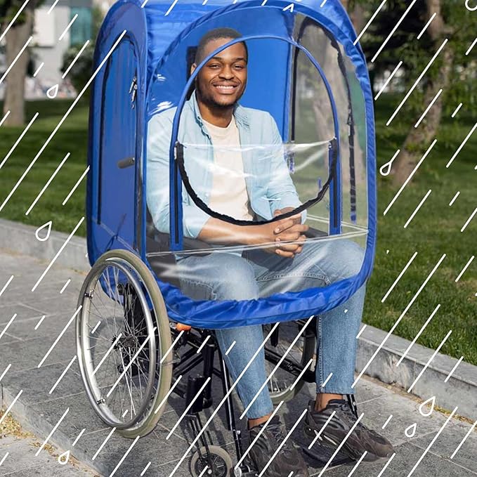 WeatherPod® ChairPod® The Original Pop-Up Pod - 1 Person Wearable Pod for Wheelchairs, Folding Chairs, Camping Chairs, Offers Protection from The Wind, Rain, and Cold - Chair Tent for Sports