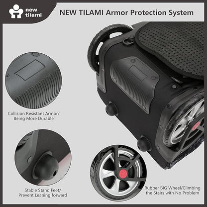 NEW TILAMI 20" Rolling Backpack for Teens Adults, Climbing Stairs Waterproof Backpack with Wheels for School Business Trave Camping with Laptop Compartment, Fit 17 Inch Laptop, Grey Mosaic